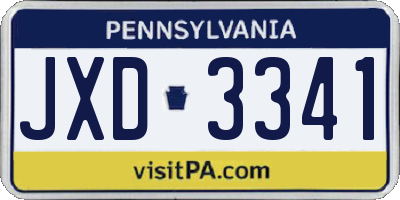 PA license plate JXD3341