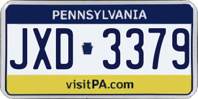 PA license plate JXD3379