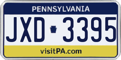 PA license plate JXD3395