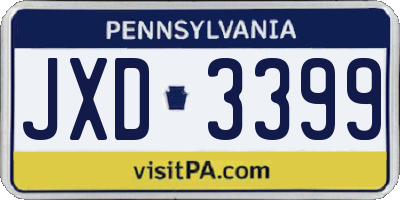 PA license plate JXD3399