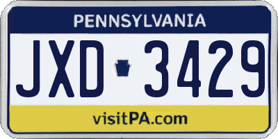 PA license plate JXD3429