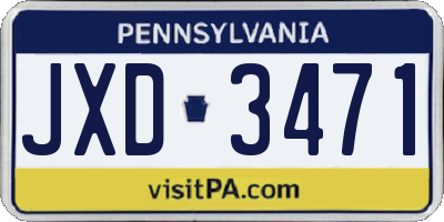 PA license plate JXD3471