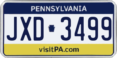 PA license plate JXD3499