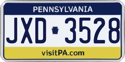 PA license plate JXD3528