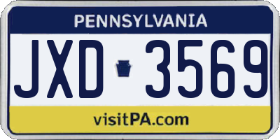 PA license plate JXD3569