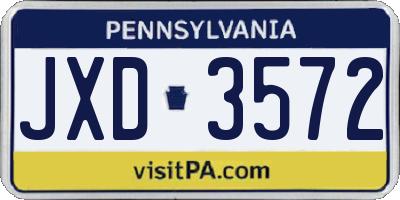 PA license plate JXD3572
