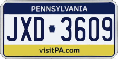 PA license plate JXD3609