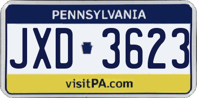 PA license plate JXD3623