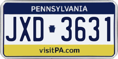 PA license plate JXD3631