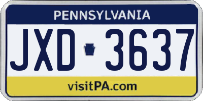 PA license plate JXD3637