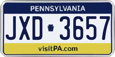 PA license plate JXD3657