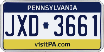 PA license plate JXD3661