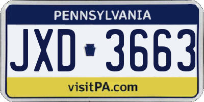 PA license plate JXD3663