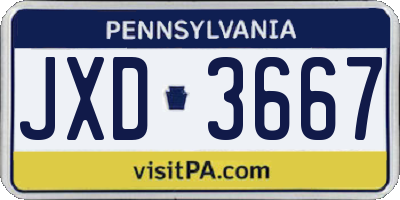 PA license plate JXD3667