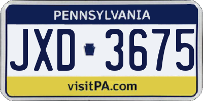 PA license plate JXD3675