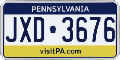 PA license plate JXD3676