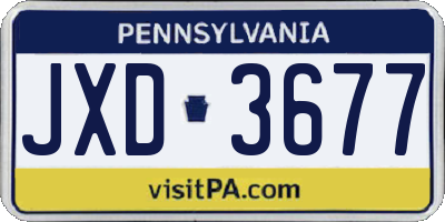 PA license plate JXD3677