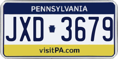 PA license plate JXD3679