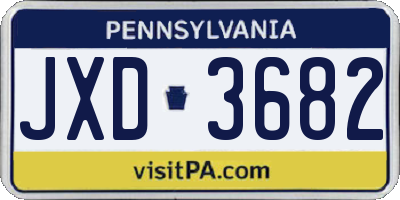 PA license plate JXD3682