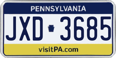 PA license plate JXD3685