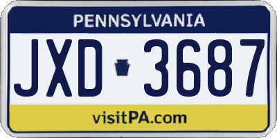 PA license plate JXD3687