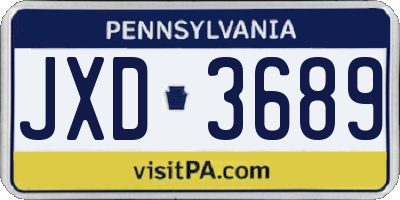 PA license plate JXD3689