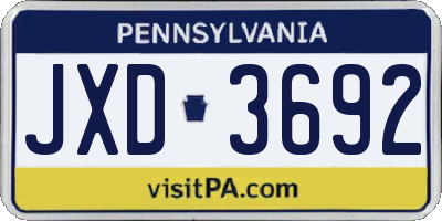 PA license plate JXD3692
