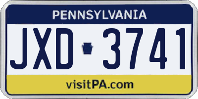 PA license plate JXD3741