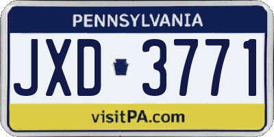 PA license plate JXD3771