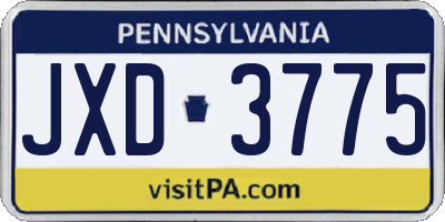 PA license plate JXD3775
