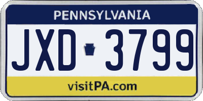 PA license plate JXD3799