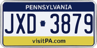 PA license plate JXD3879