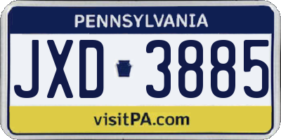 PA license plate JXD3885