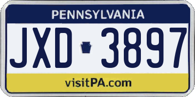 PA license plate JXD3897