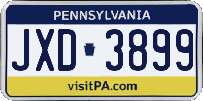 PA license plate JXD3899