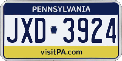 PA license plate JXD3924