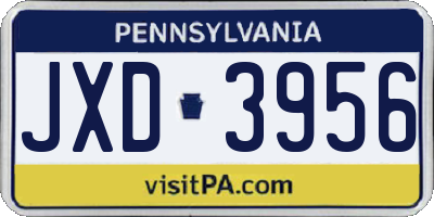 PA license plate JXD3956