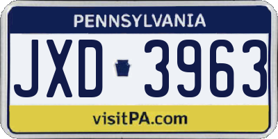 PA license plate JXD3963
