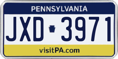 PA license plate JXD3971