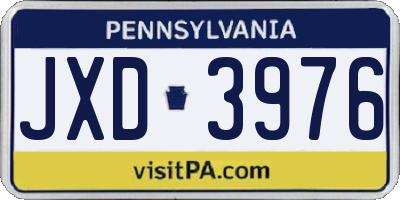 PA license plate JXD3976
