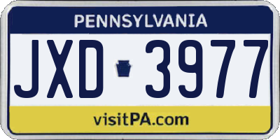 PA license plate JXD3977