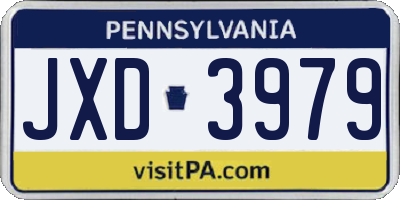 PA license plate JXD3979