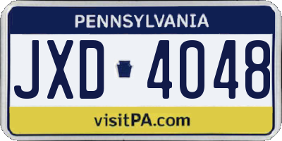 PA license plate JXD4048