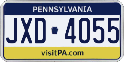 PA license plate JXD4055