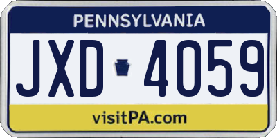 PA license plate JXD4059