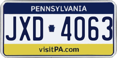 PA license plate JXD4063