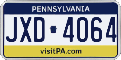 PA license plate JXD4064