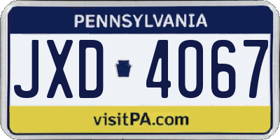 PA license plate JXD4067