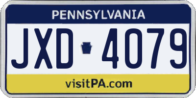 PA license plate JXD4079