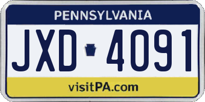 PA license plate JXD4091